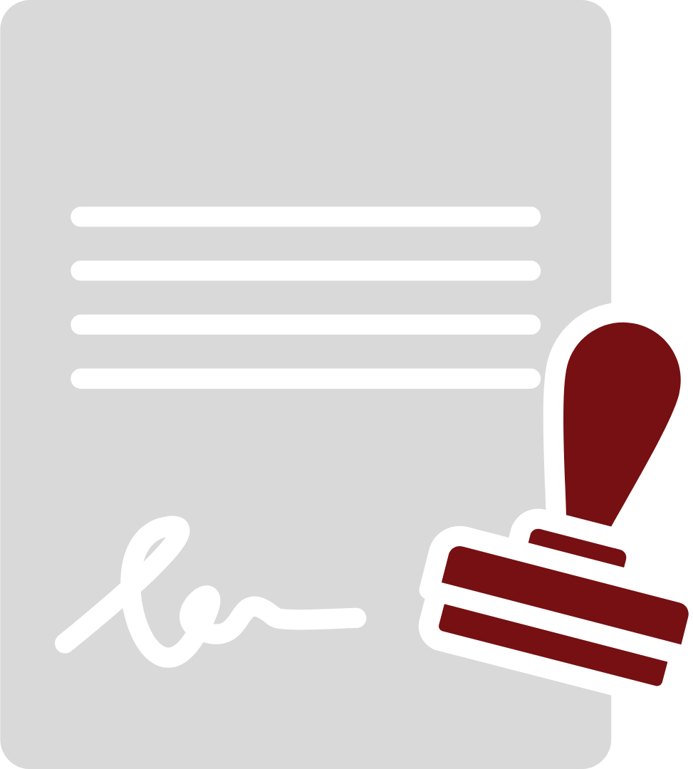 Document with signature, stamped with a red seal.