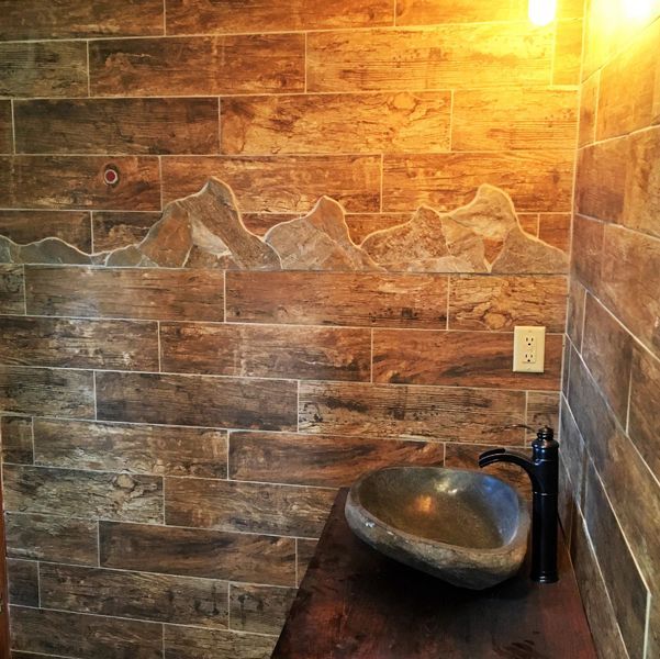 Custom Tile Mountain Scene Artwork