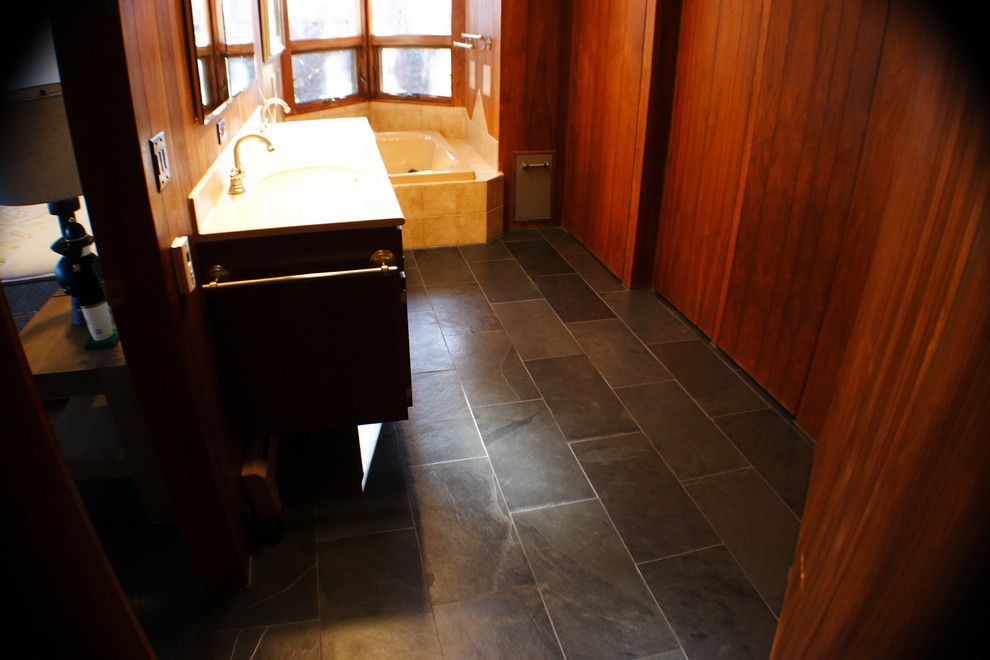 Bathroom Floor with Brazilian Slate