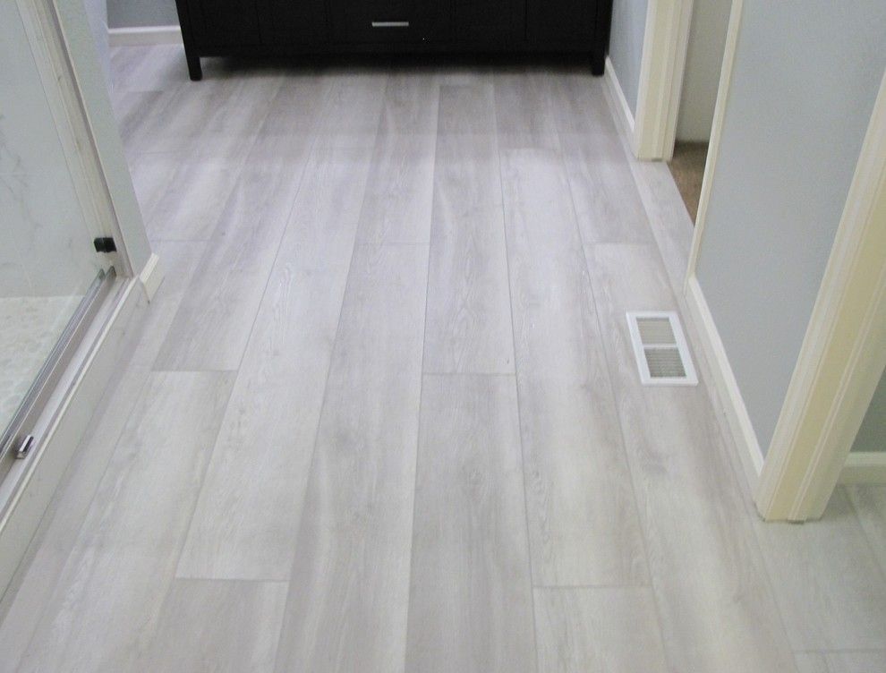White Flooring Planks With Drinks