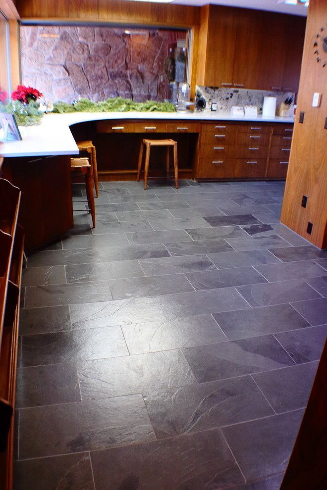 Kitchen Black Slate Floor