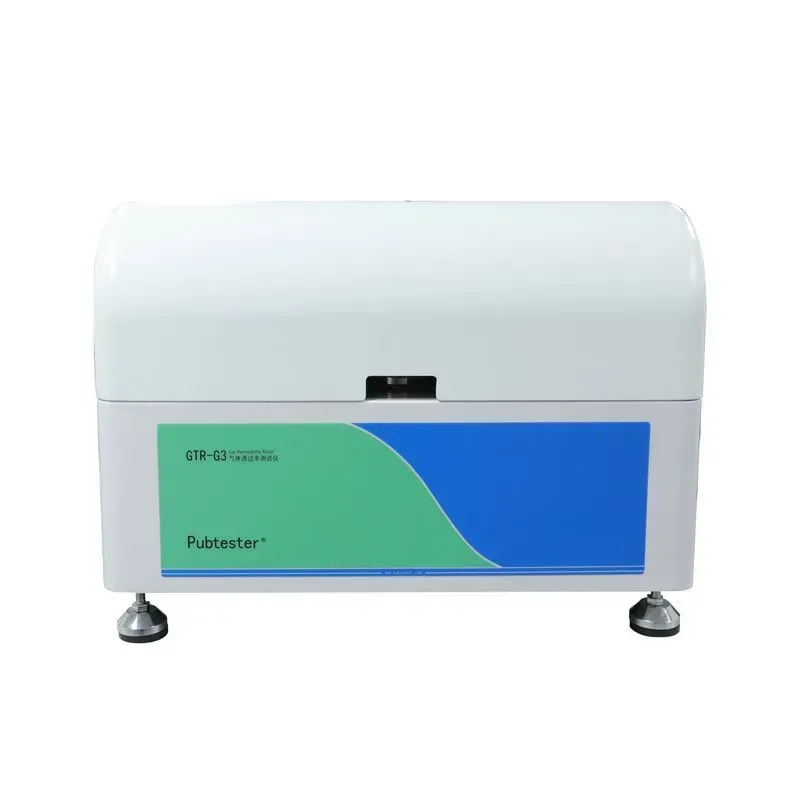 Equipo de laboratorio Pulsetester blanco y azul.