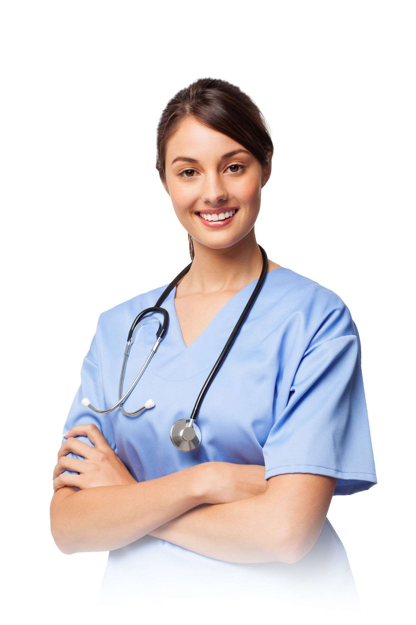 A nurse with a stethoscope around her neck is smiling with her arms crossed. — Kodiak, AK — BridgeView Dental