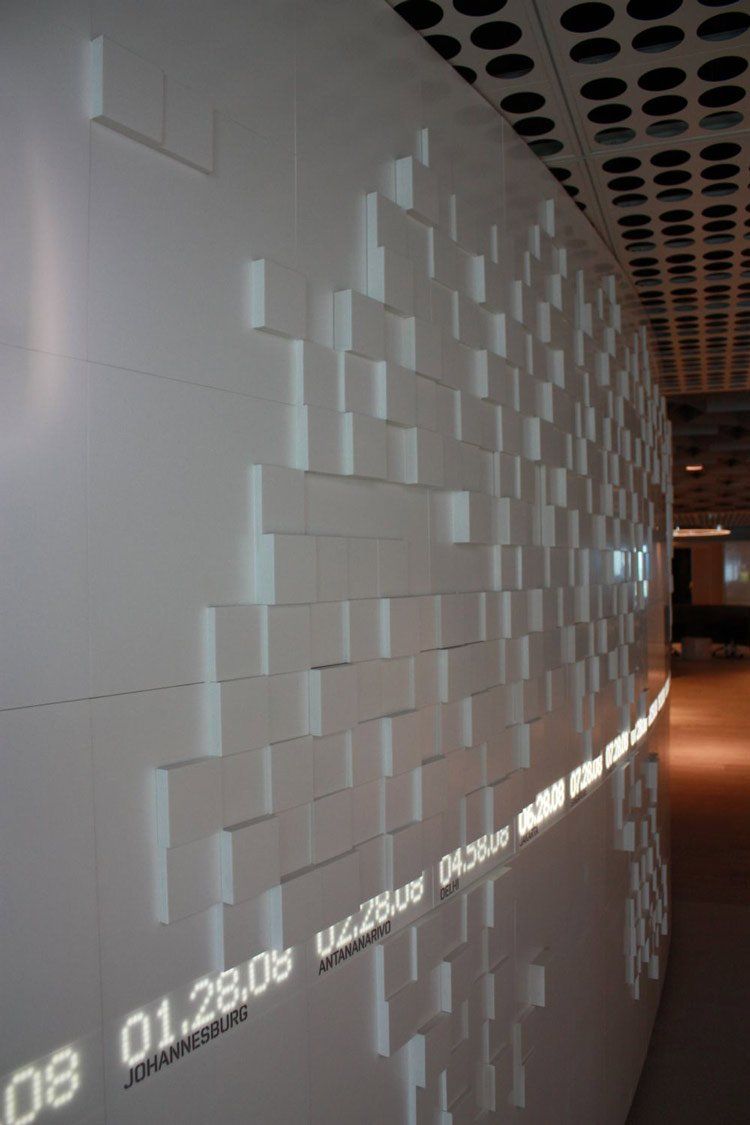 modern office wall with square texture