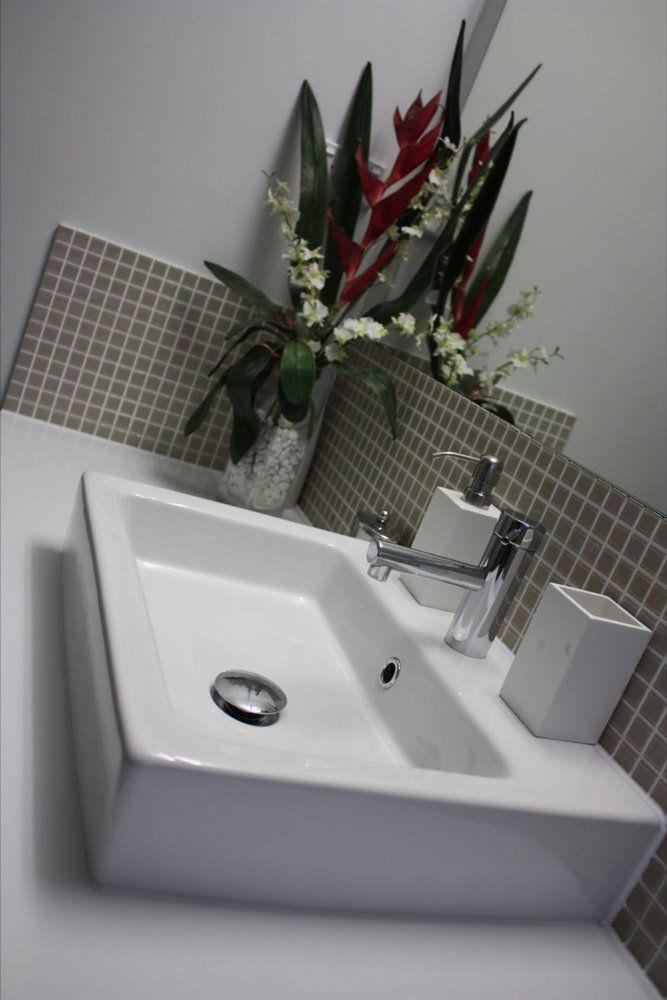 white solid surface bathroom sink