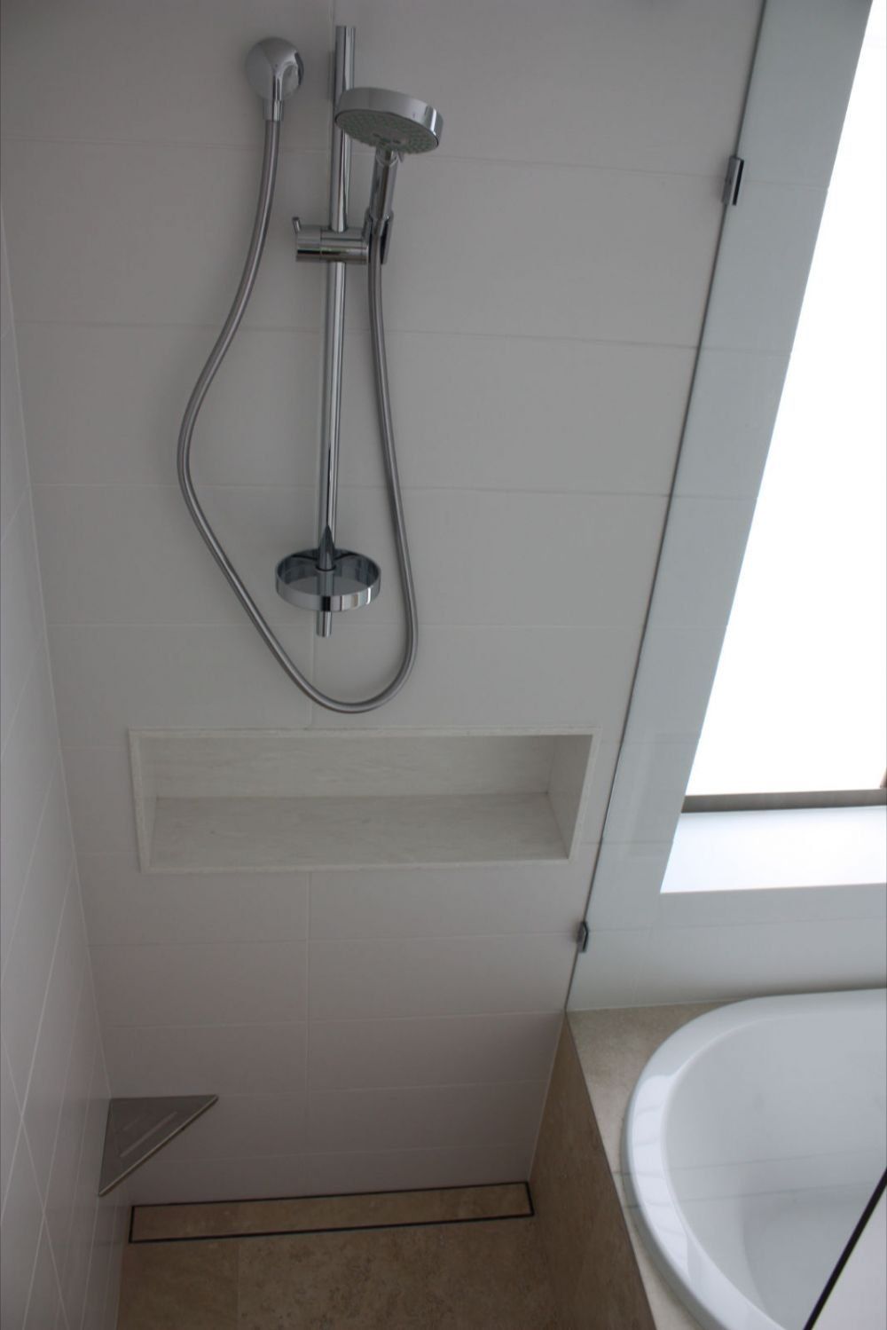white solid surface bathroom