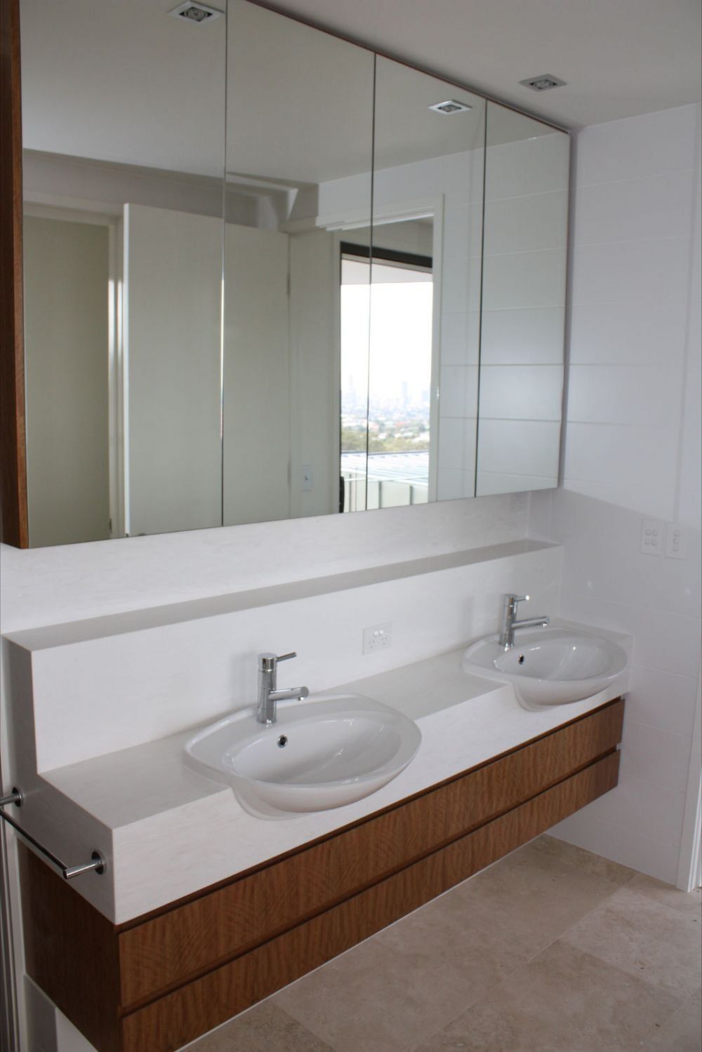 white solid surface counters with double sink