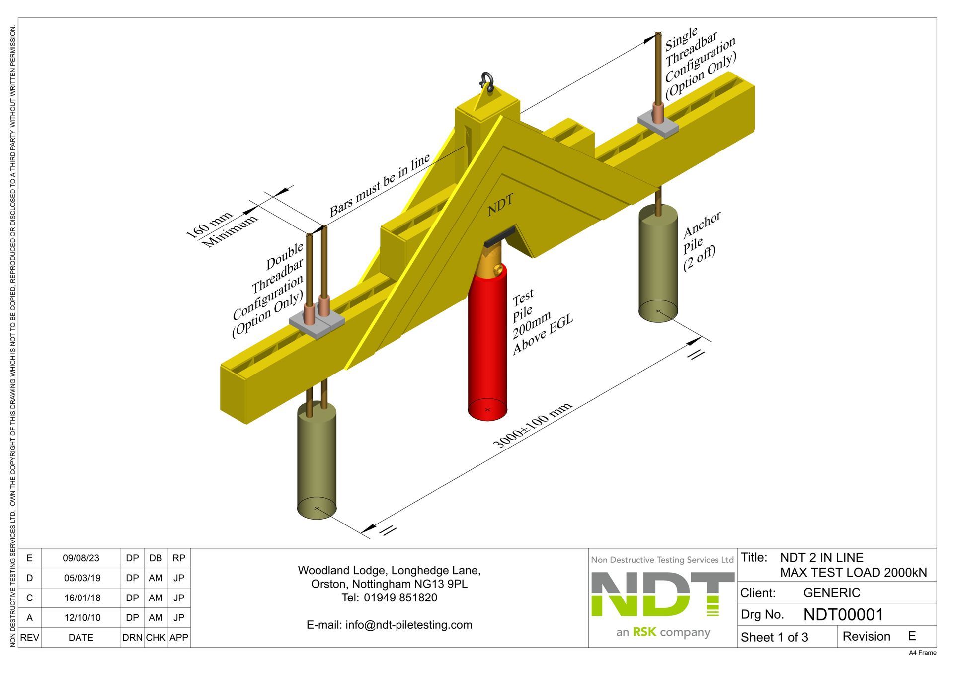 NDT00001 2 In-line Pile Layout (2000kN)