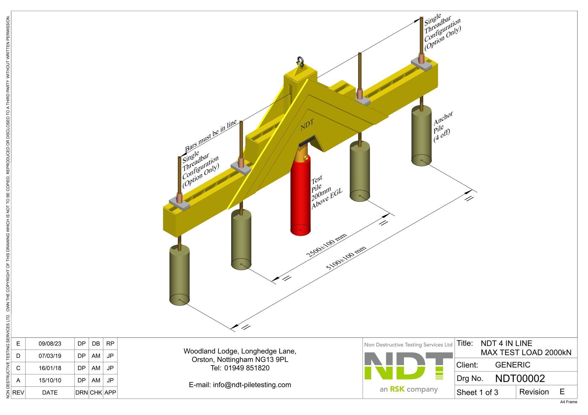 NDT00002 4 In-line Pile Layout (2000kN)