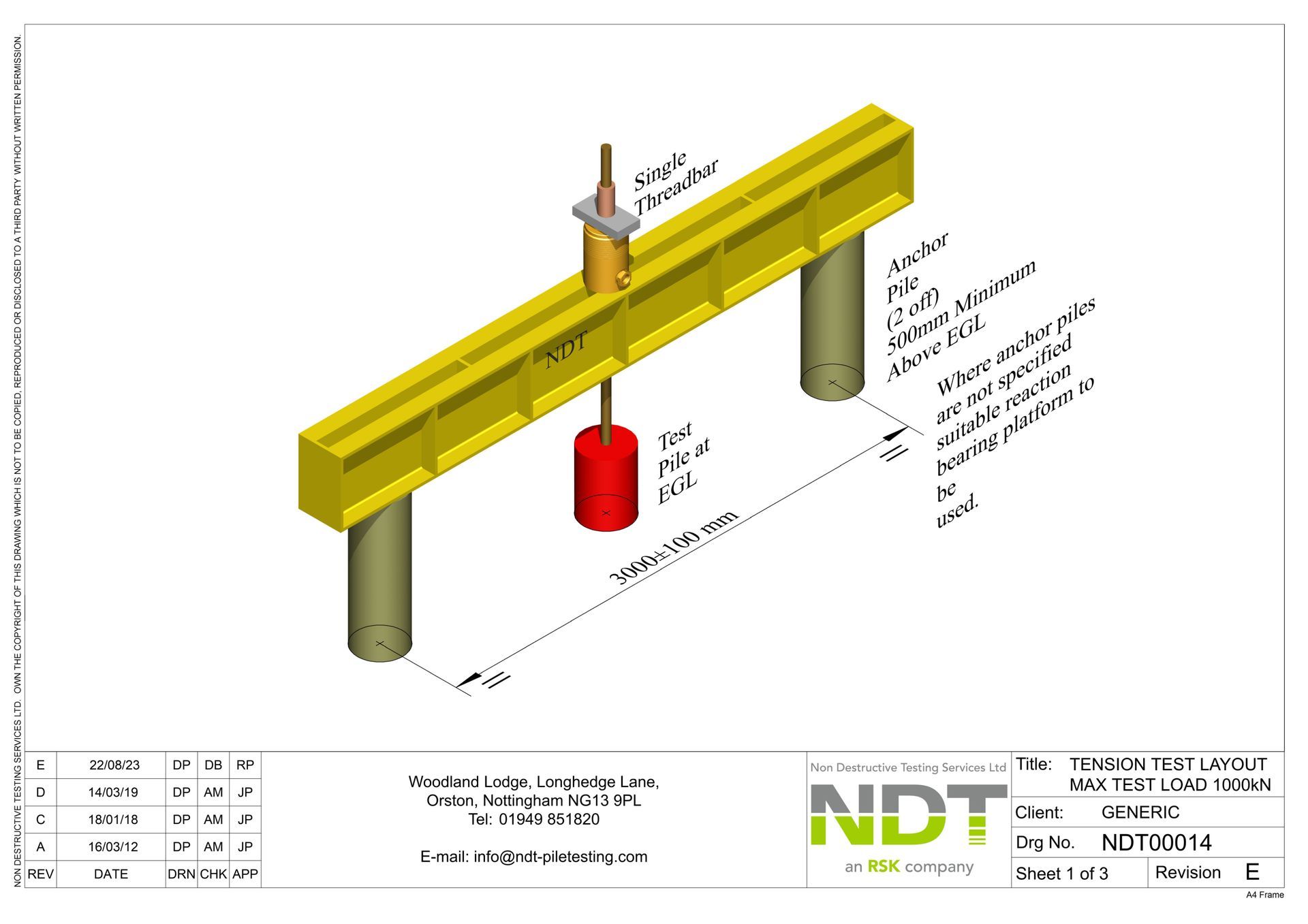 Tension Test Layout NDT 00101 (1000kN)