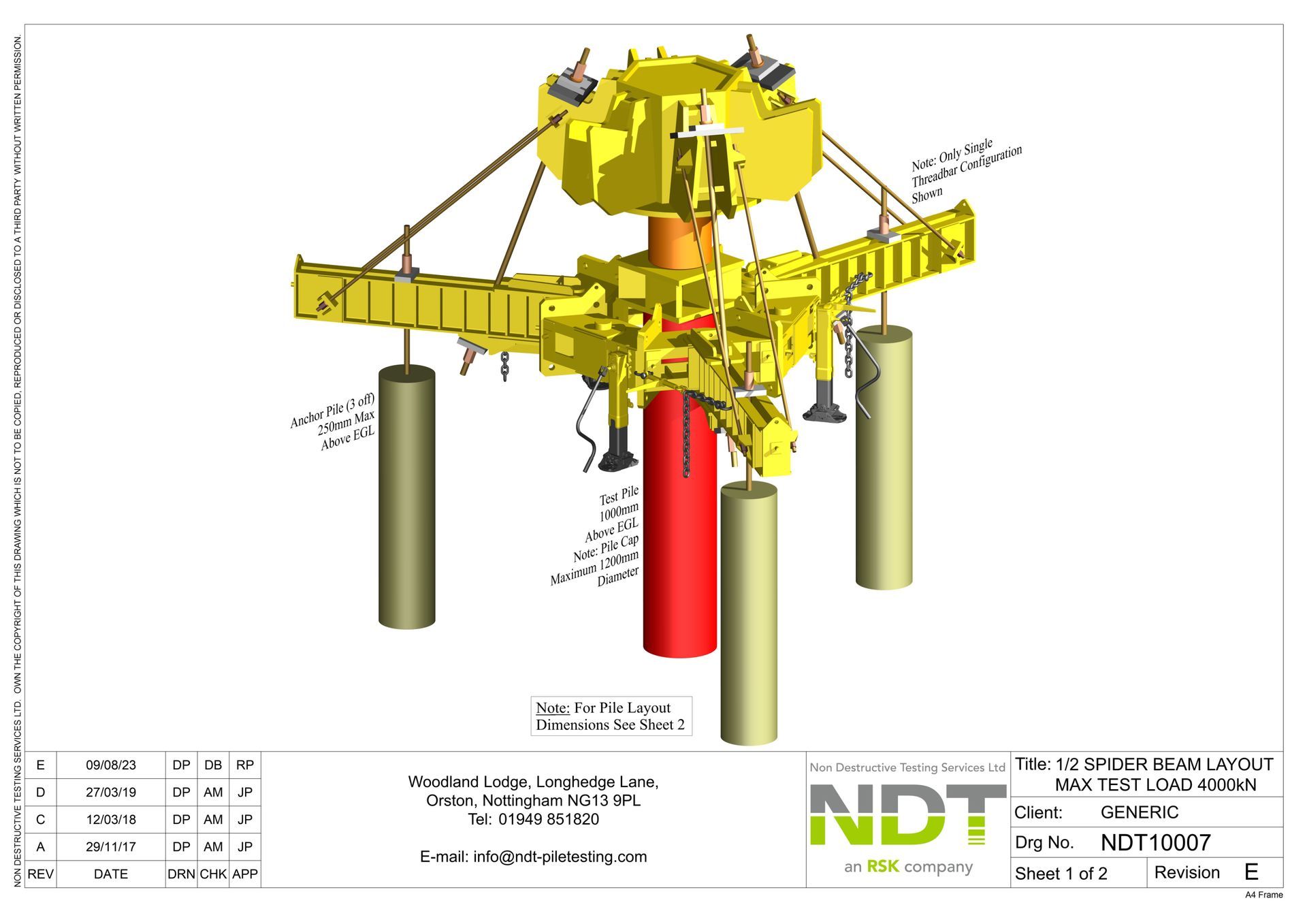 NDT1004 Spider Beam Pile Positions (10000kN)