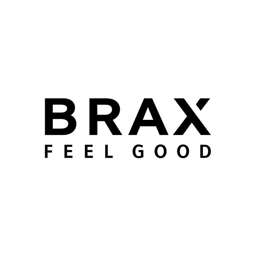 Das Brax Feel Good-Logo ist schwarz-weiß auf weißem Hintergrund.