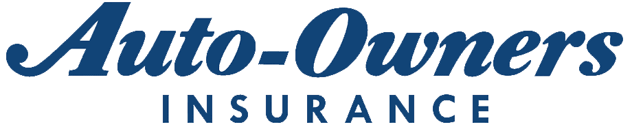 The logo for auto-owners insurance is blue and white.
