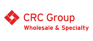 The crc group wholesale and specialty logo has a red diamond on it.