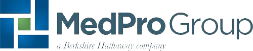 A blue and green logo for medpro group