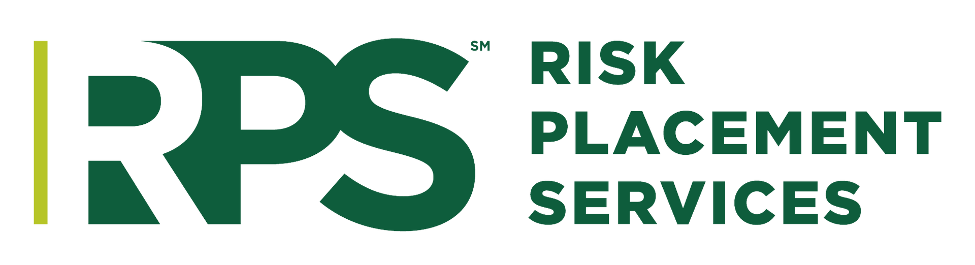 A green and white logo for risk placement services