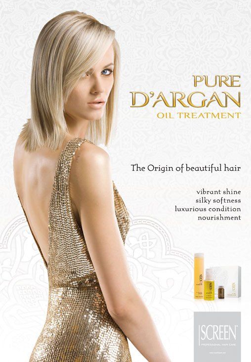 presentazione trattamento per capelli all'olio di argan