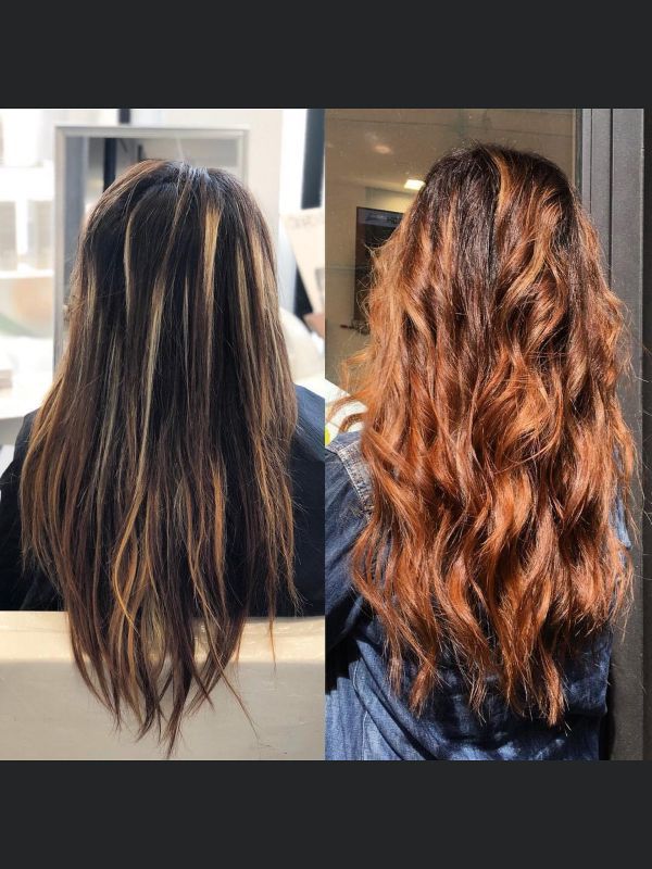 capelli prima e dopo taglio e colore di tendenza