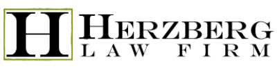 Logo for Herzberg Law Firm: black "H" in a green box, "Herzberg" above "LAW FIRM".
