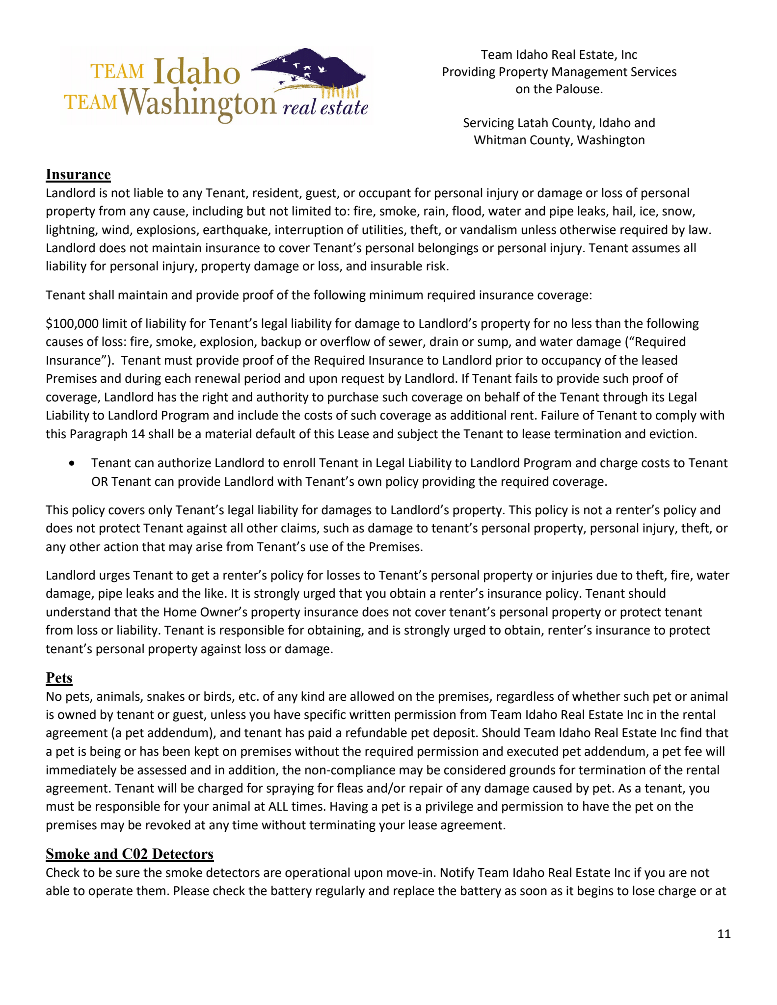 Tenant Handbook Team Idaho Property Management & Real Estate