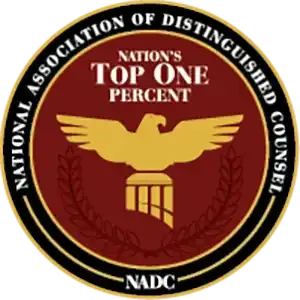 A logo for the national association of distinguished counsel