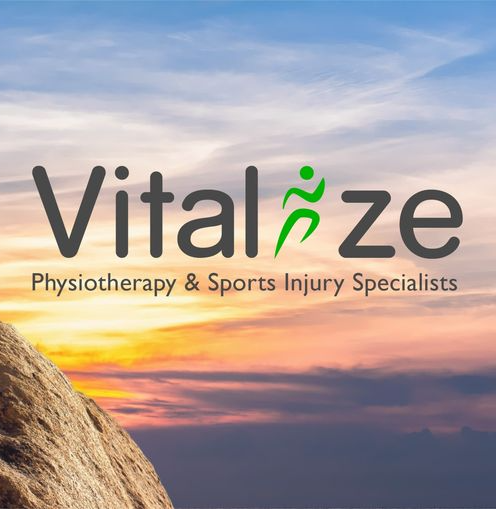 The logo for vitalize physiotherapy and sports injury specialists