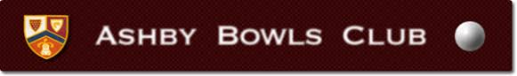 A logo for the ashby bowls club with a shield