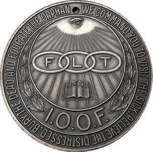 A coin that says i.o.o.f. on it