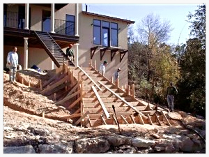 Big Stairs Under Construction — Austin, TX — Advanced Landscape Designs