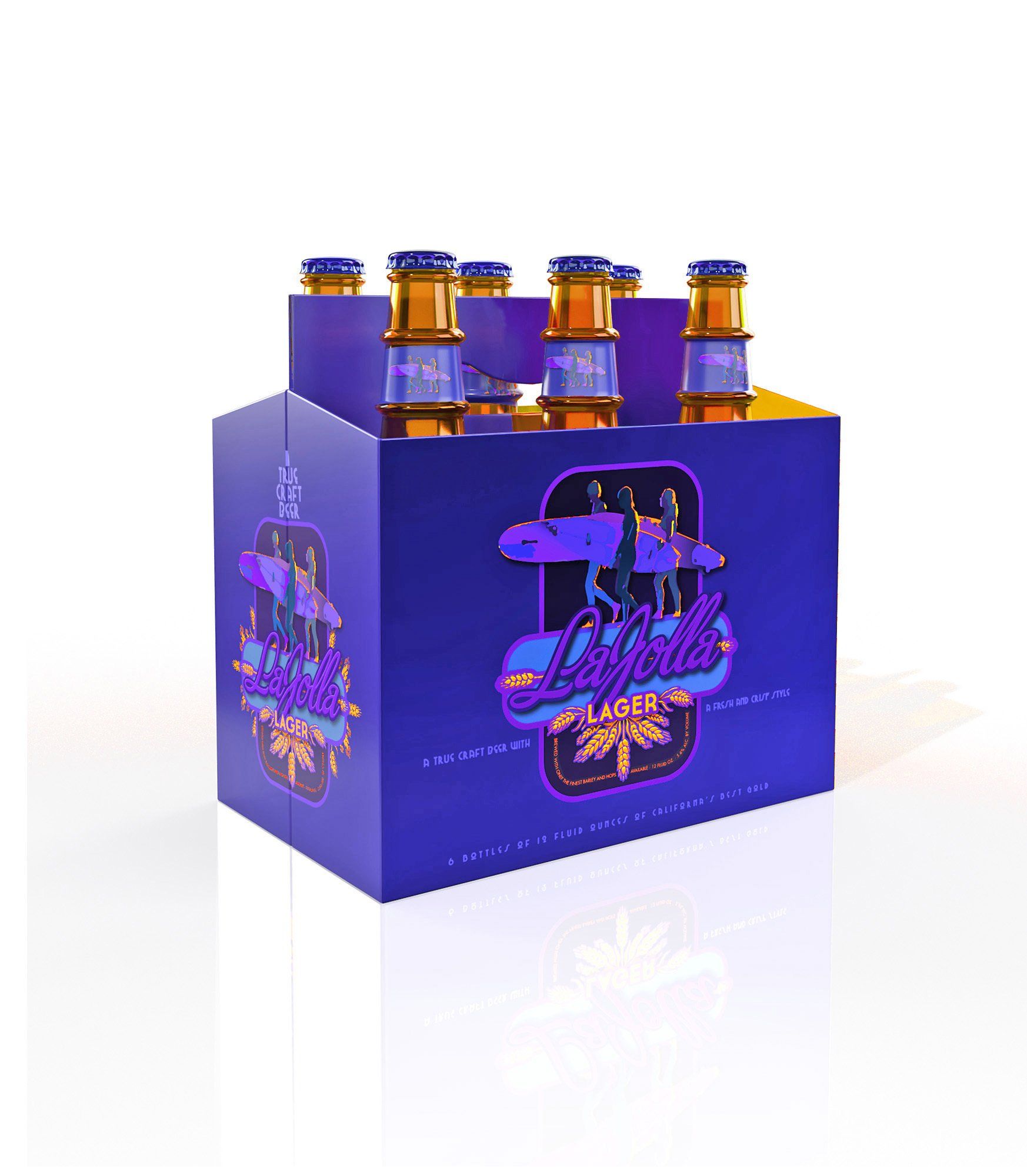 packaging for a six-pack of beer bottles
