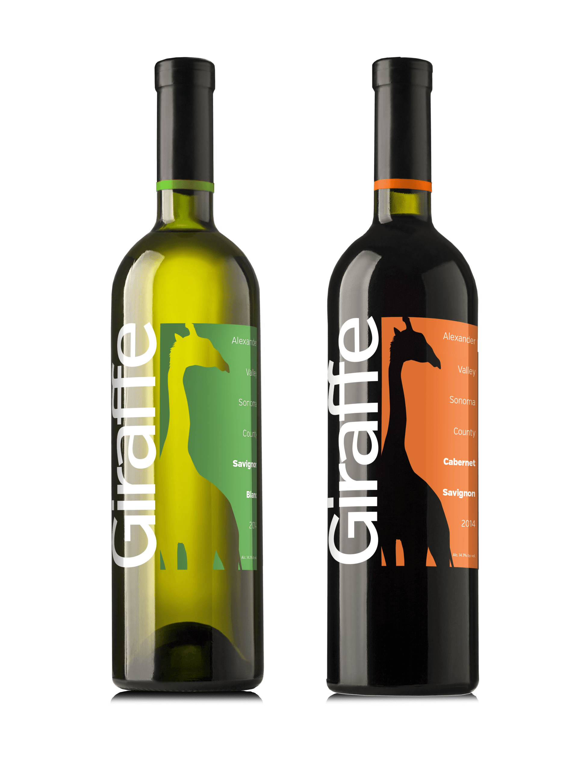 image of two wine bottle designs