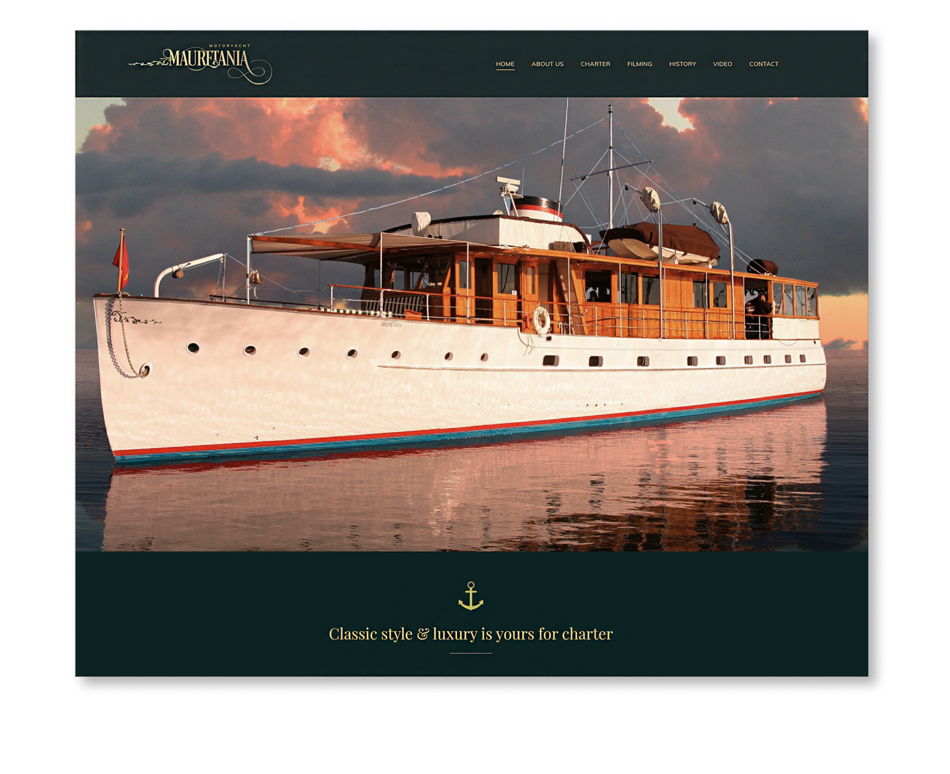 website for the motoryacht Mauretania