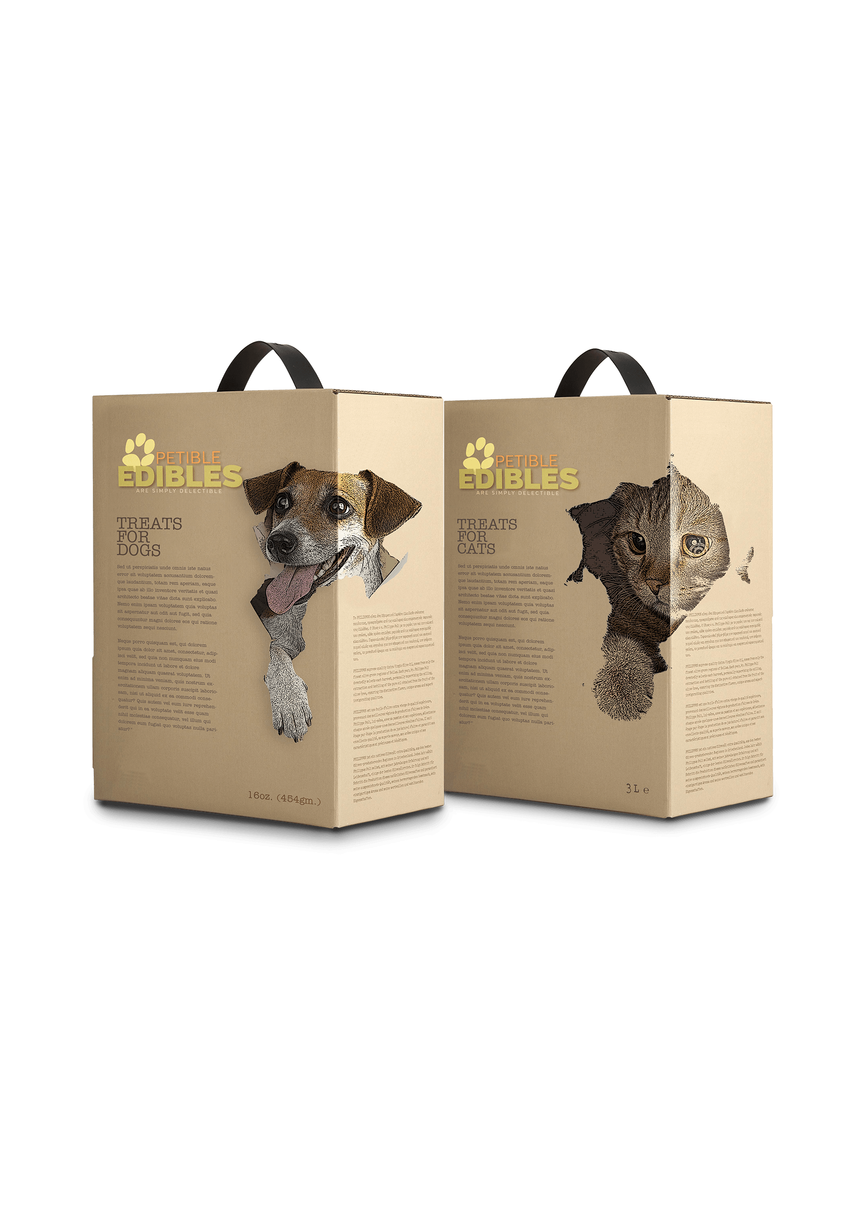 packaging for a series of pet foods