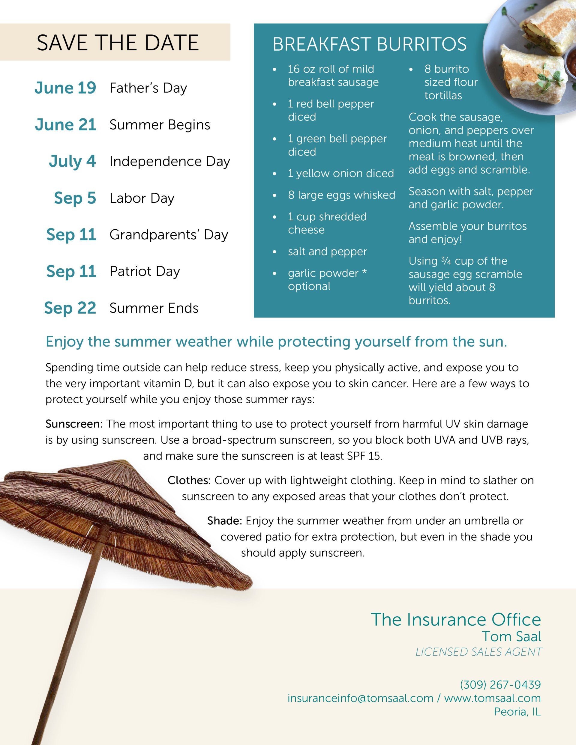 The Insurance Office Summer Newsletter and vacations date
