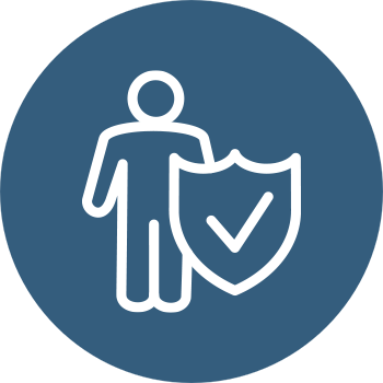 A man with a security symbol, suggesting a representation of security-related concepts or services