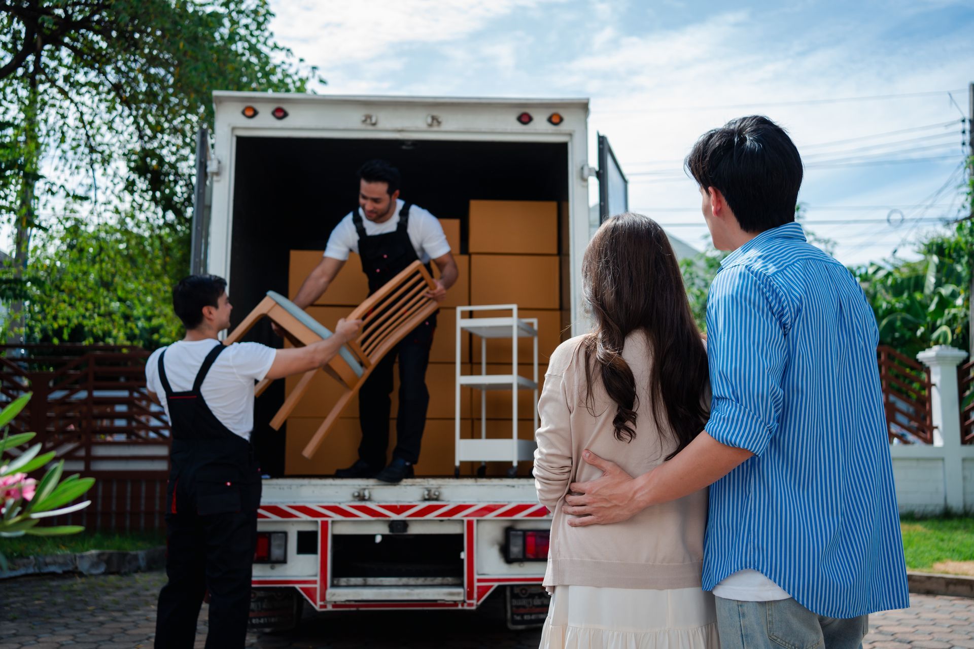 Moving truck filled with boxes, showcasing moving services for home relocation or delivery.