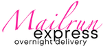 Mailrun Express logo in pink and black with
