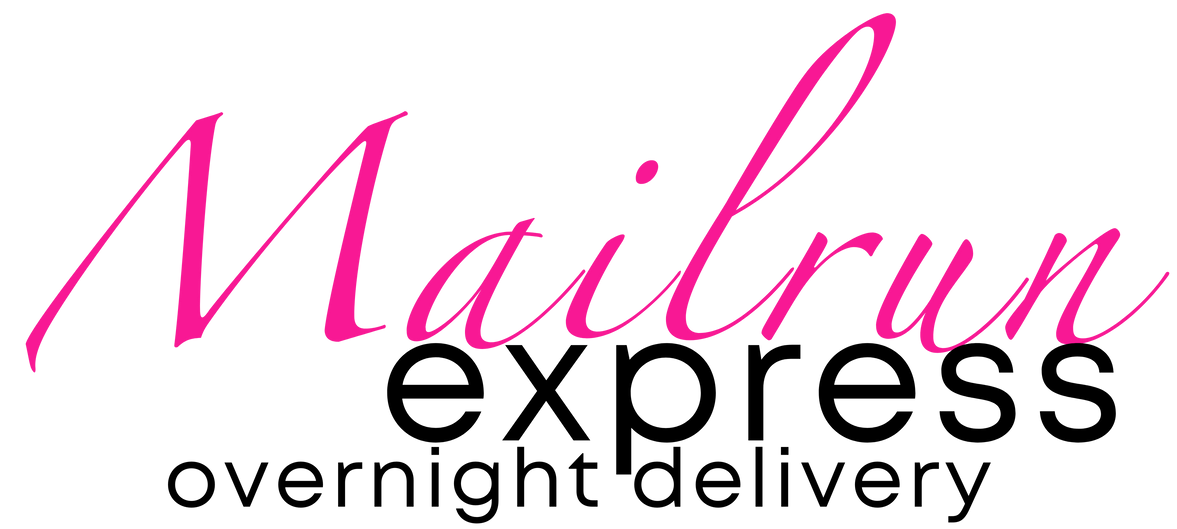 Mailrun Express logo in pink and black with 