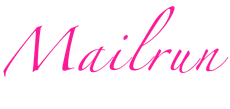 Mailrun logo in pink script.