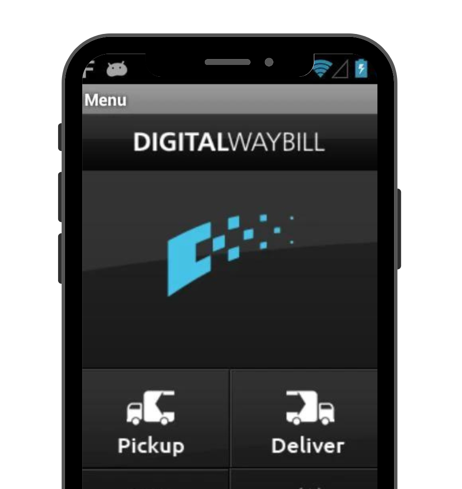 a cell phone with the digitalwaybill app on it