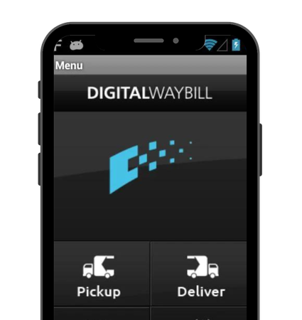 a cell phone with the digitalwaybill app on it