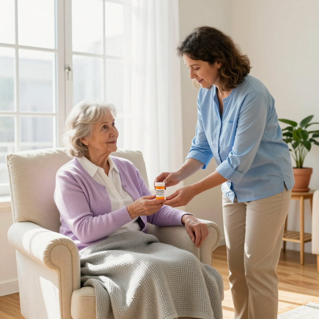 Un grupo de personas mayores se sienta alrededor de una mesa de madera en una habitación luminosa