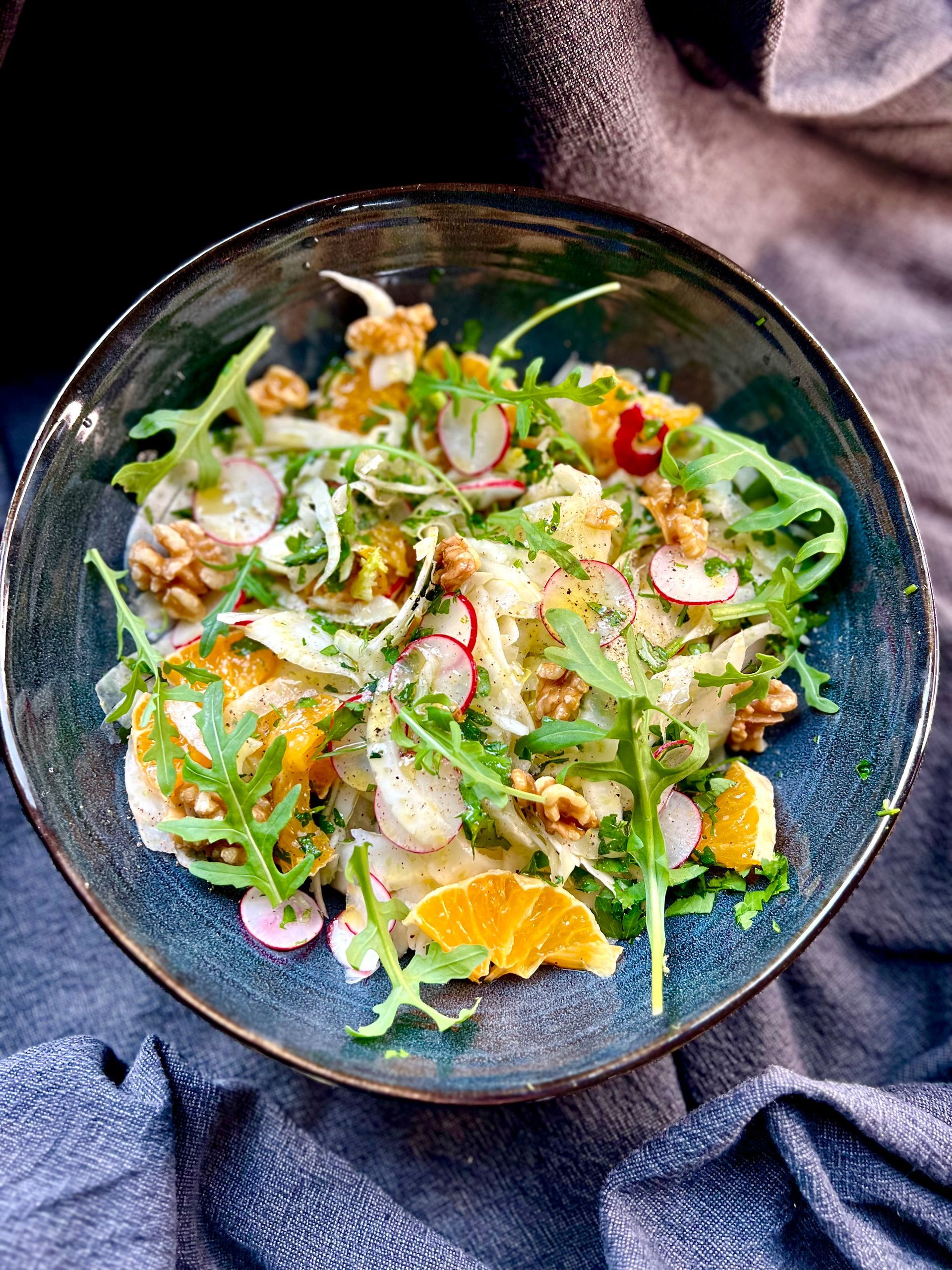 Flammkuchen venkelsalade