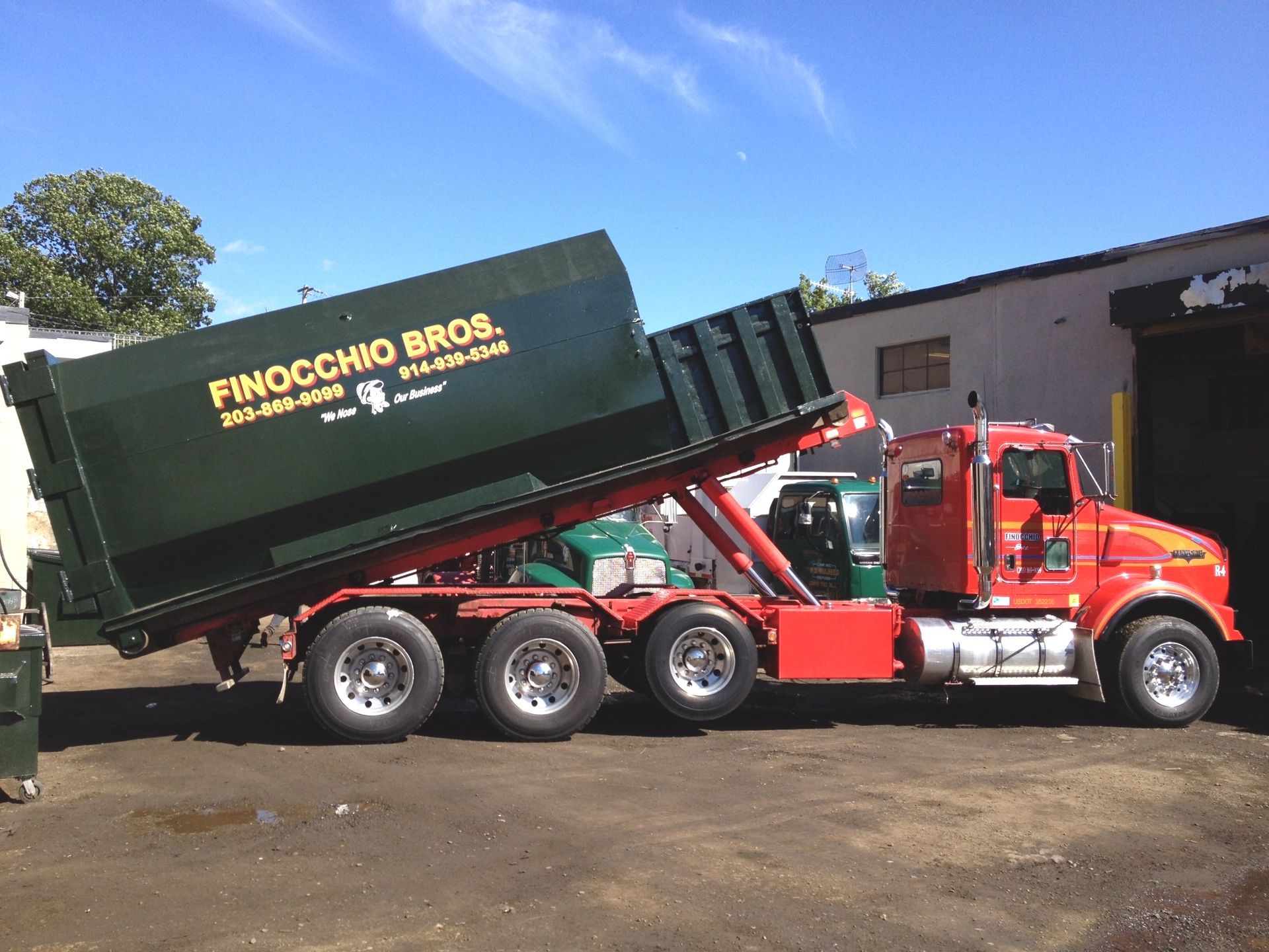 Dark Green Garbage Truck | Waste Removal Services | Wilton, CT