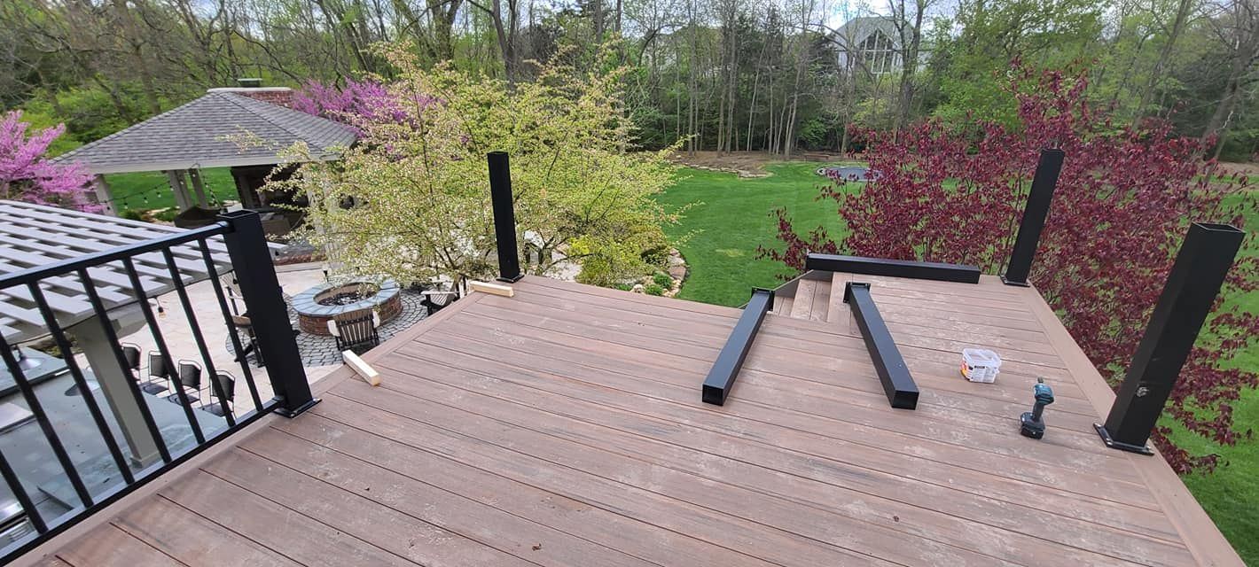 Deck railing installation in Fort Wayne, IN by M&L Gutters