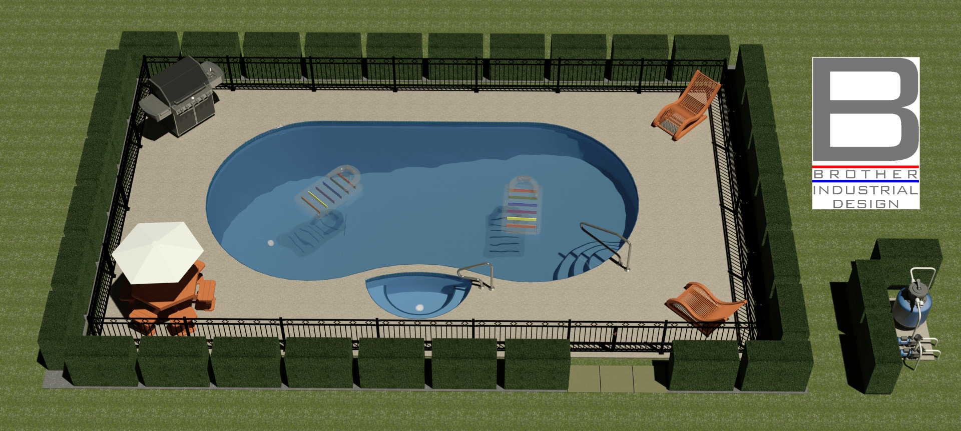 pool design, pool rendering, swimming pool, landscape design