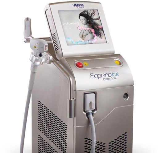 Soprano ICE machine for hair removal treatments
