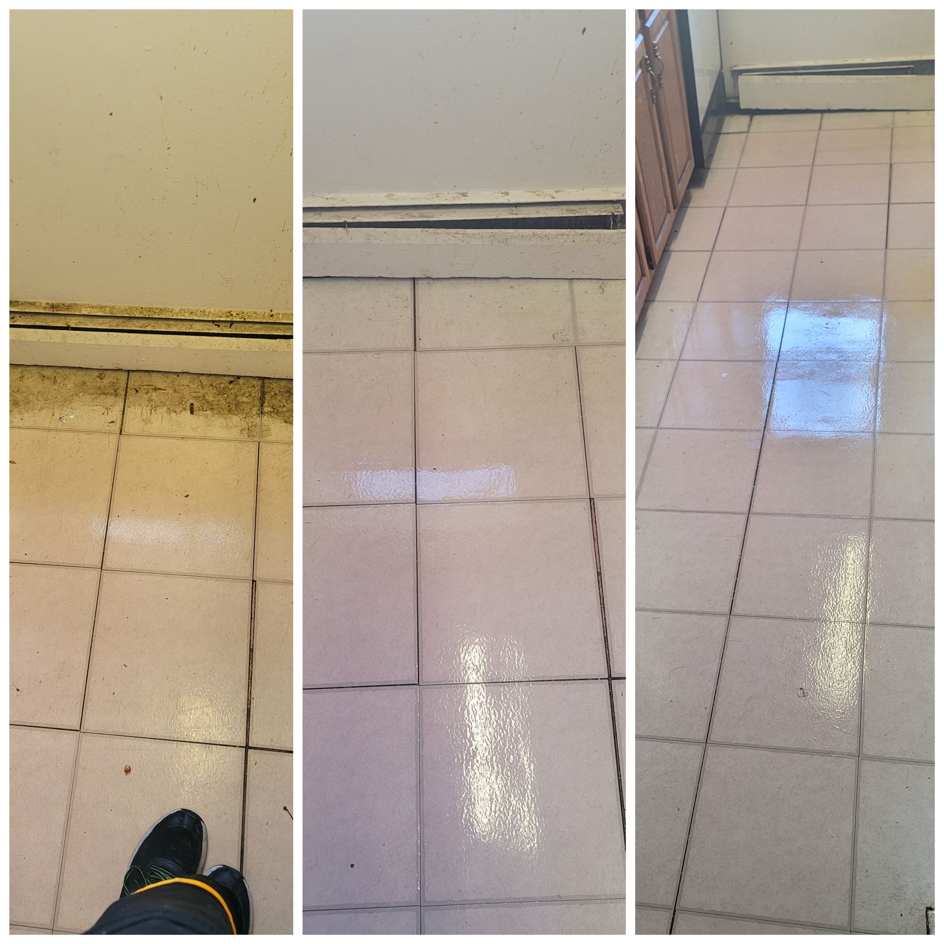 Floor Care Cleaning before and after