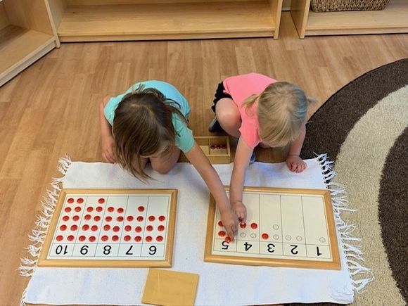 Two Kids Playing Numbers — Omaha, NE — Montessori Academy Of West Omaha