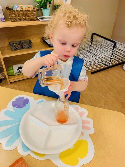 A Toddler Happy Doing Some Tea — Omaha, NE — Montessori Academy Of West Omaha
